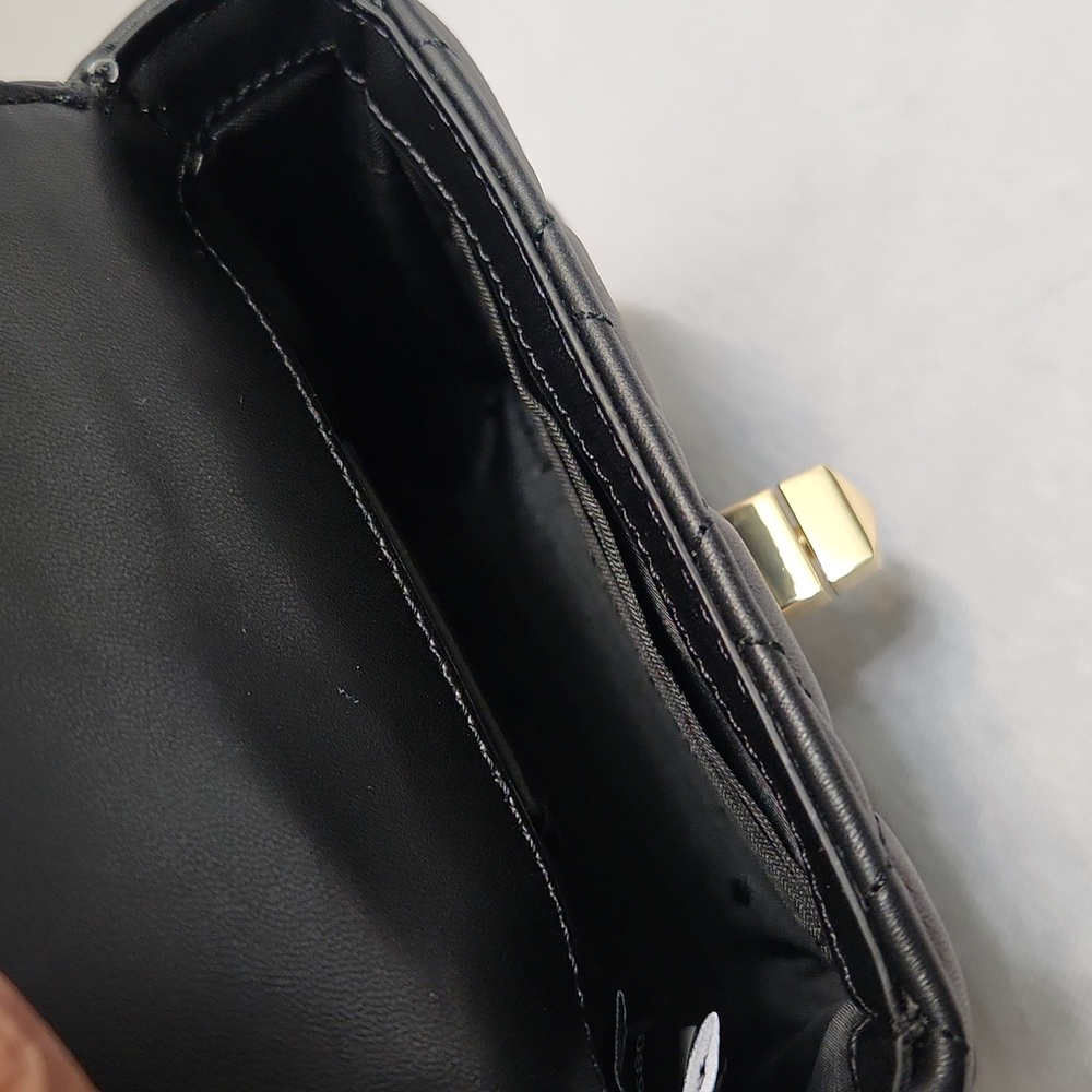 Kate Spade New York Carey Black Smooth Quilted Micro Flip Crossbody Bag - Picture 9 of 15